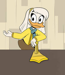 Della Duck's new (gold) getup