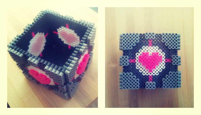 Companion Cube Perler