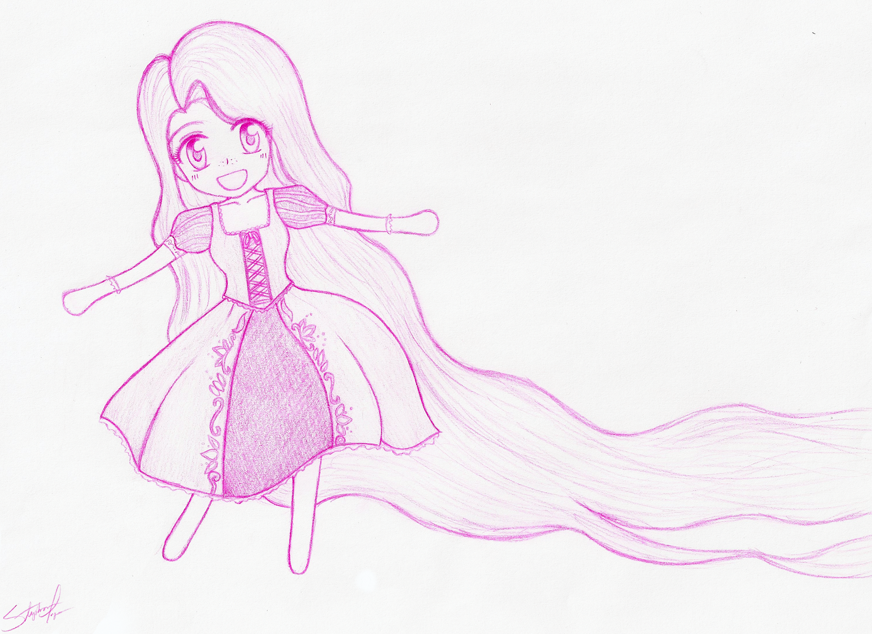 Chibi Rapunzel sketch