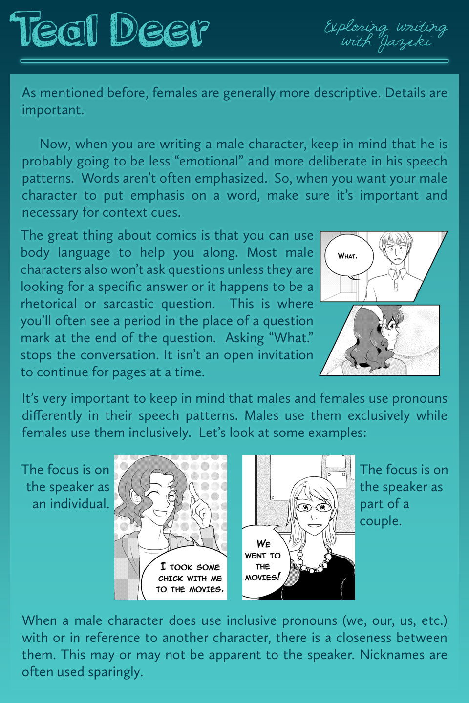 Writing Dialogue for Male and Female Characters -2