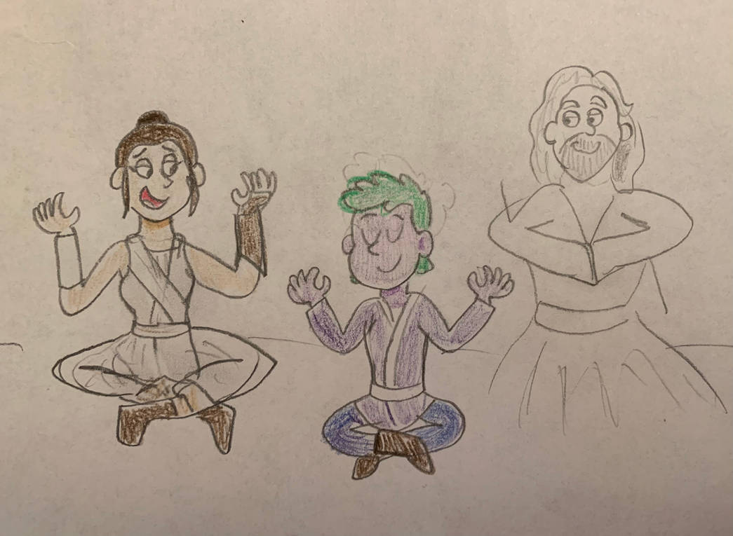 Spike meditates with Luke and Rey by 13mcjunkinm on DeviantArt