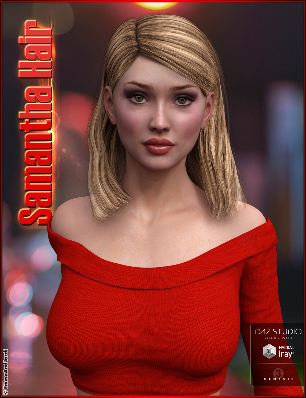 Samantha Hair for Genesis 3 Female