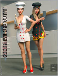 Good and Evil Chef Outfit And Poses For Genesis 8