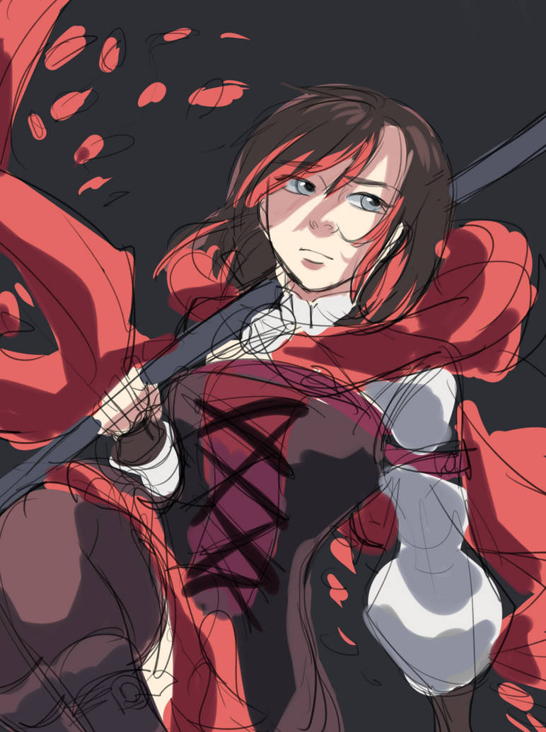 RWBY - Ruby V4 doodle (wip) by KatharineArt on DeviantArt