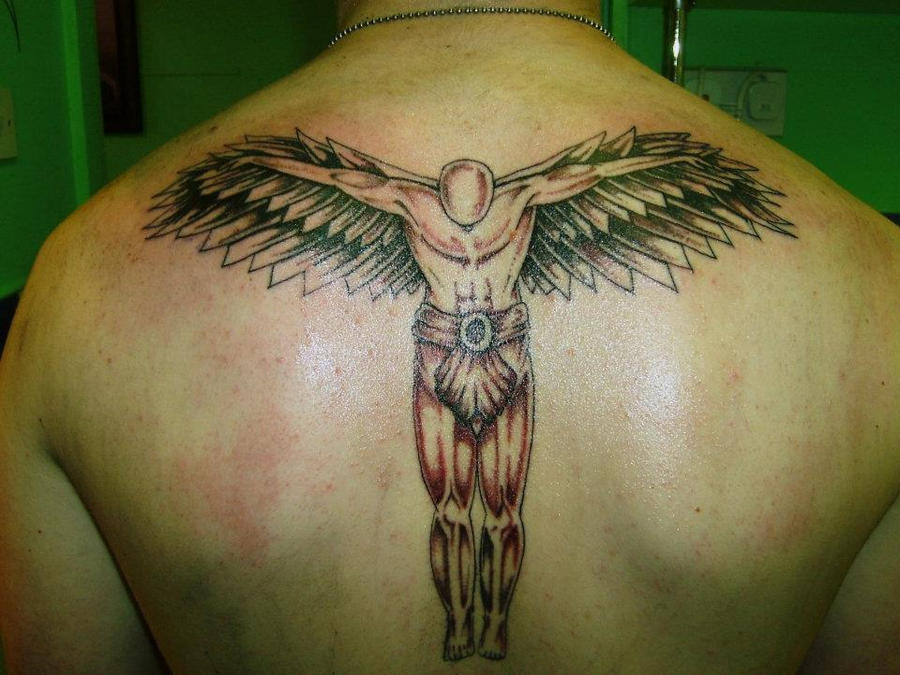 An Angel on the Upper back by Inkwell-Tattoos on DeviantArt