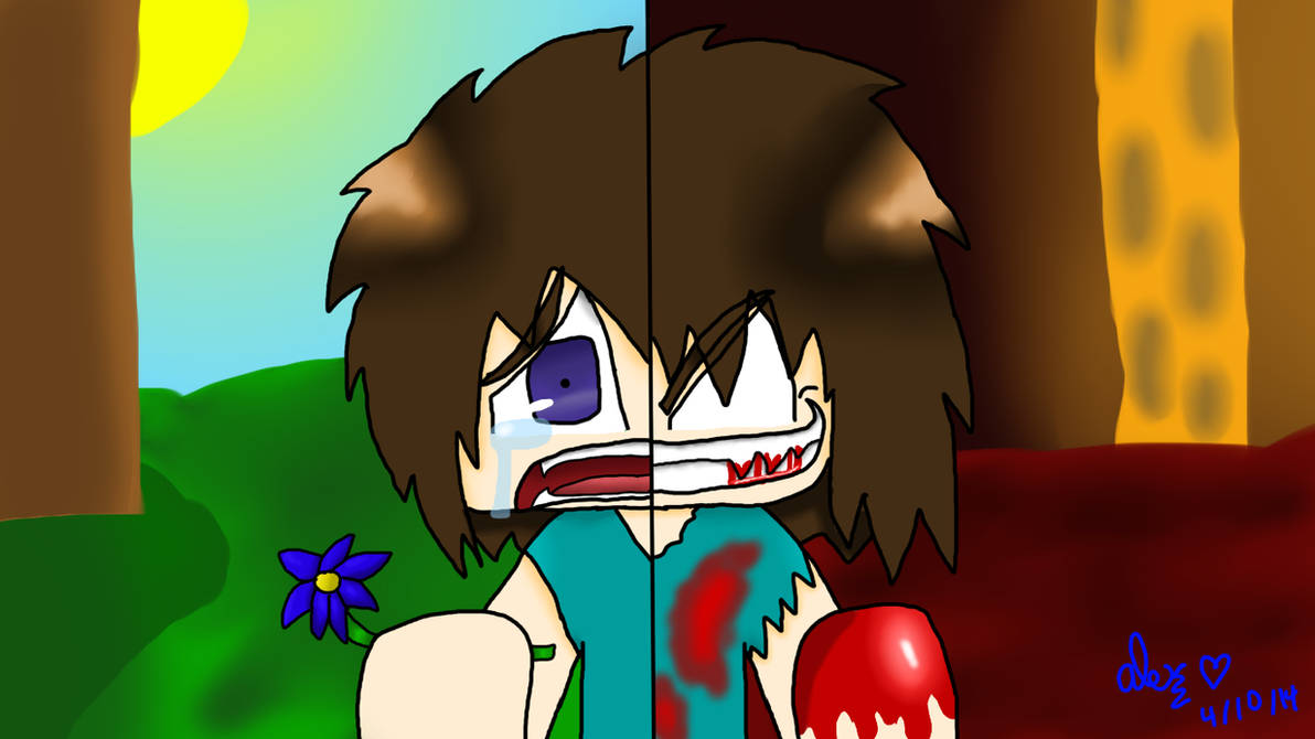 Evil Two Faces Of The Steves.  Steve/Herobrine Minecraft Skin