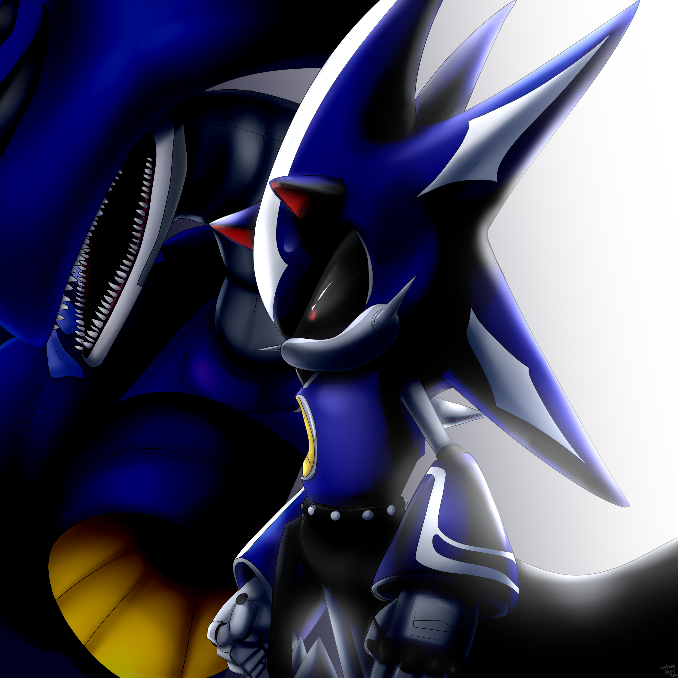 Neo Metal Sonic - Drawn By Me! (Plus Mobile Background Version) :  r/SonicTheHedgehog