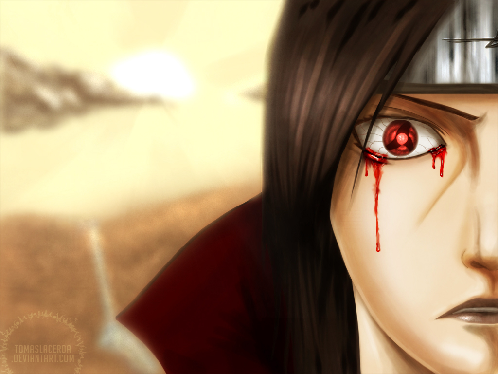 Itachi Crying Blood Wallpaper.