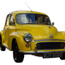 cut out yellow vintage car