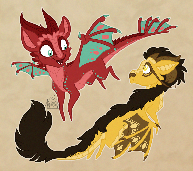 Chibi Dragons by NattiKay
