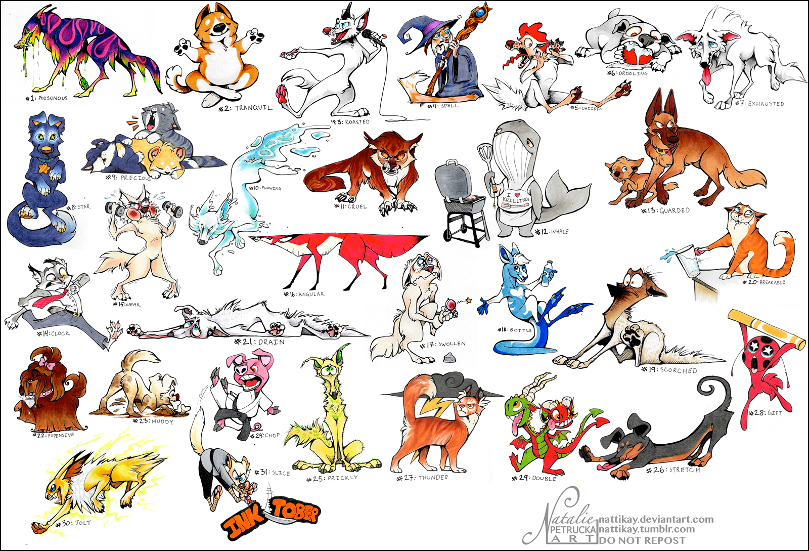 Inktober 2018 Complete Collection by NattiKay