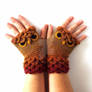 Copper Sparkle Owl Gloves