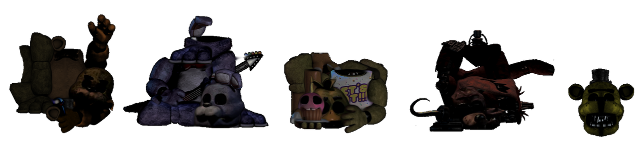 Animatronics from the fnaf minigames