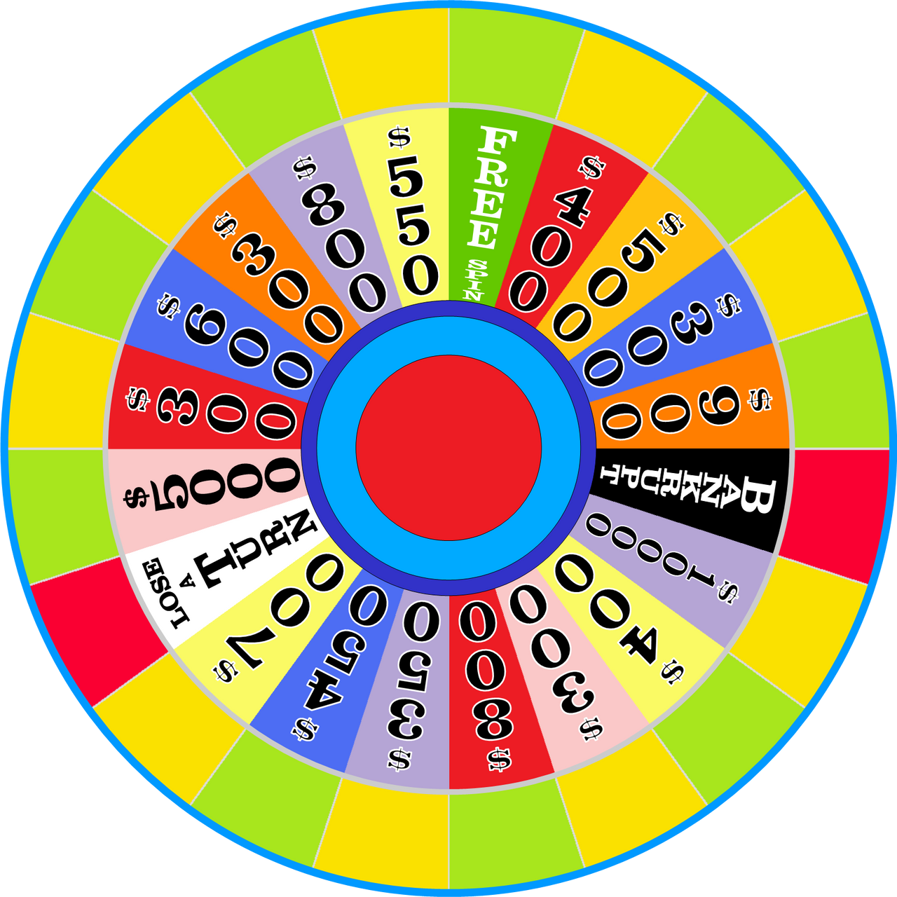 Bonus Wheel Layout Wheel Of Fortune Wheel Layout Wheel Of Discovery PowerPoint Template