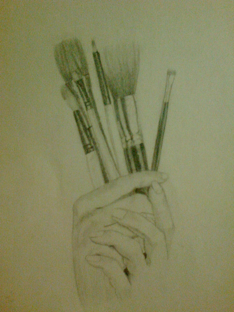 Hands With Makeup Brushes