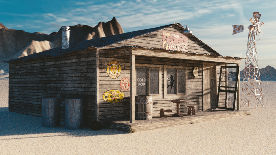 1950s Gas Station in Desert