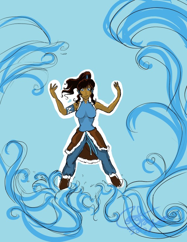 Korra waterbending fan art