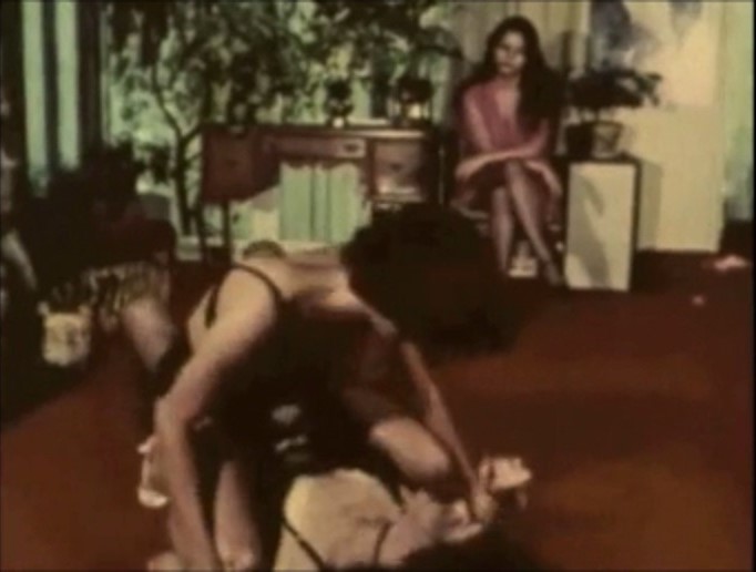 443 Retro Vintage Aggressive Catfight In Sexy Black Undies Catfight 