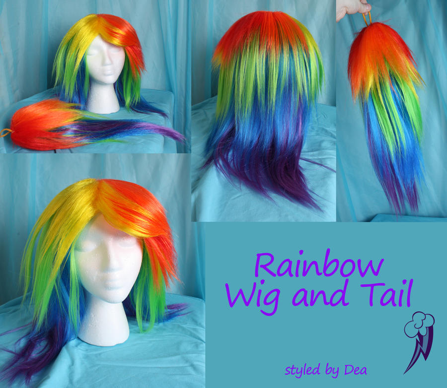 Rainbow Dash Styled Wig and Tail