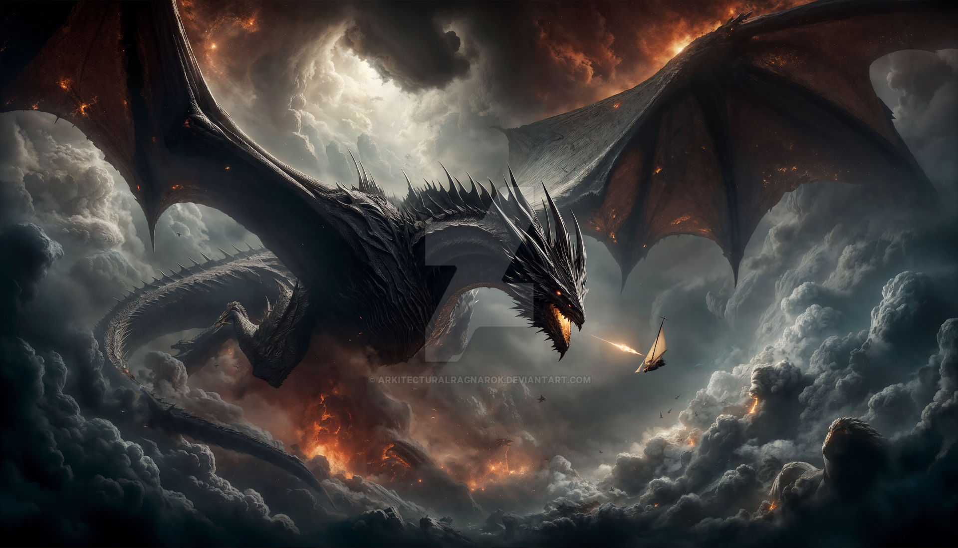 Ancalagon Ancalagon and Earendil: The War of Wrath by ArkitecturalRagnarok on ...