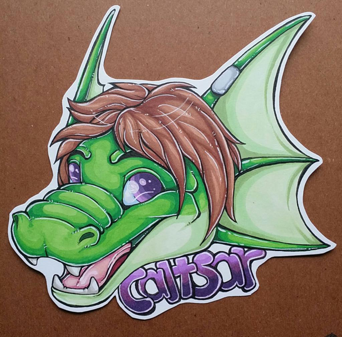 Caltsar headshot badge commission