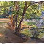 20200629 Watercolor plein air painting. Pond Yasen