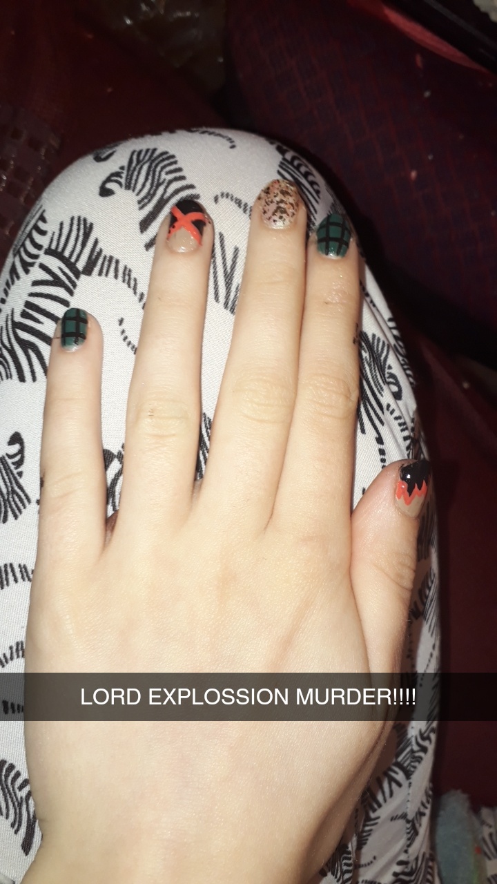 Bakugou nail art by rachelstewart15 on DeviantArt