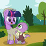 Young Twilight and Little Spike