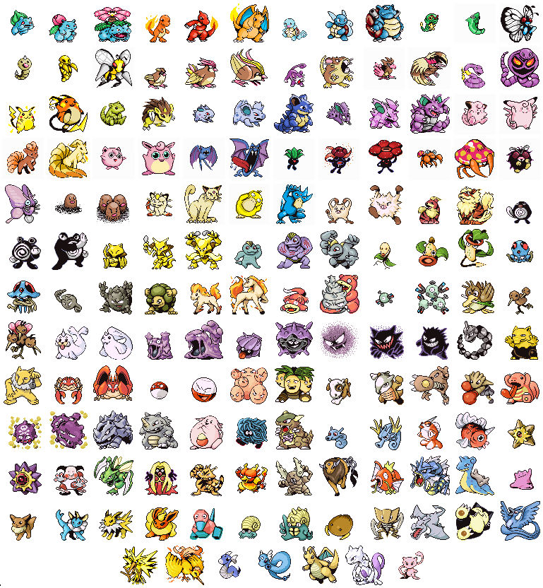 Colored Menu Icons from Pokemon Red/Blue : r/pokemon