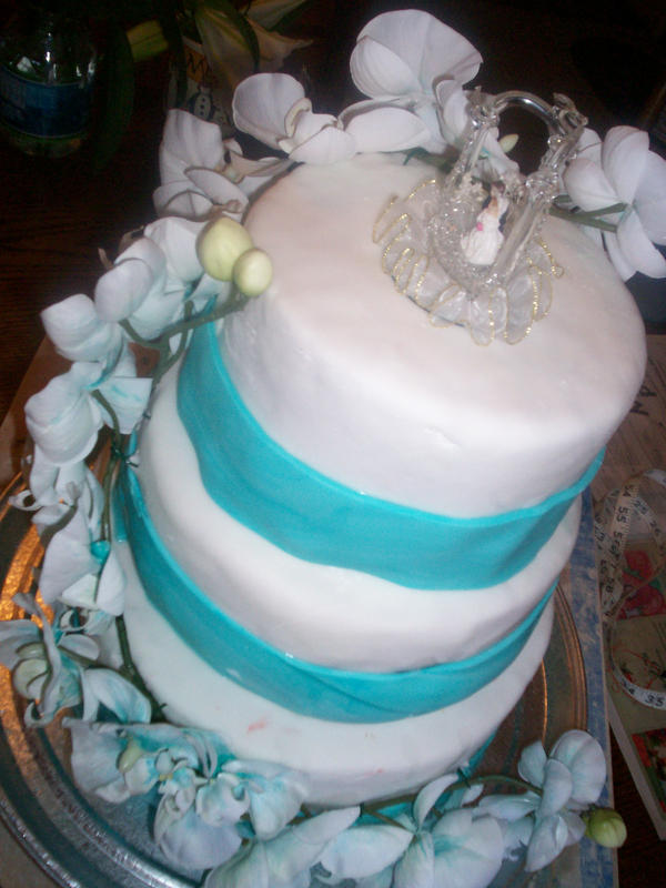 Teal Wedding Cake