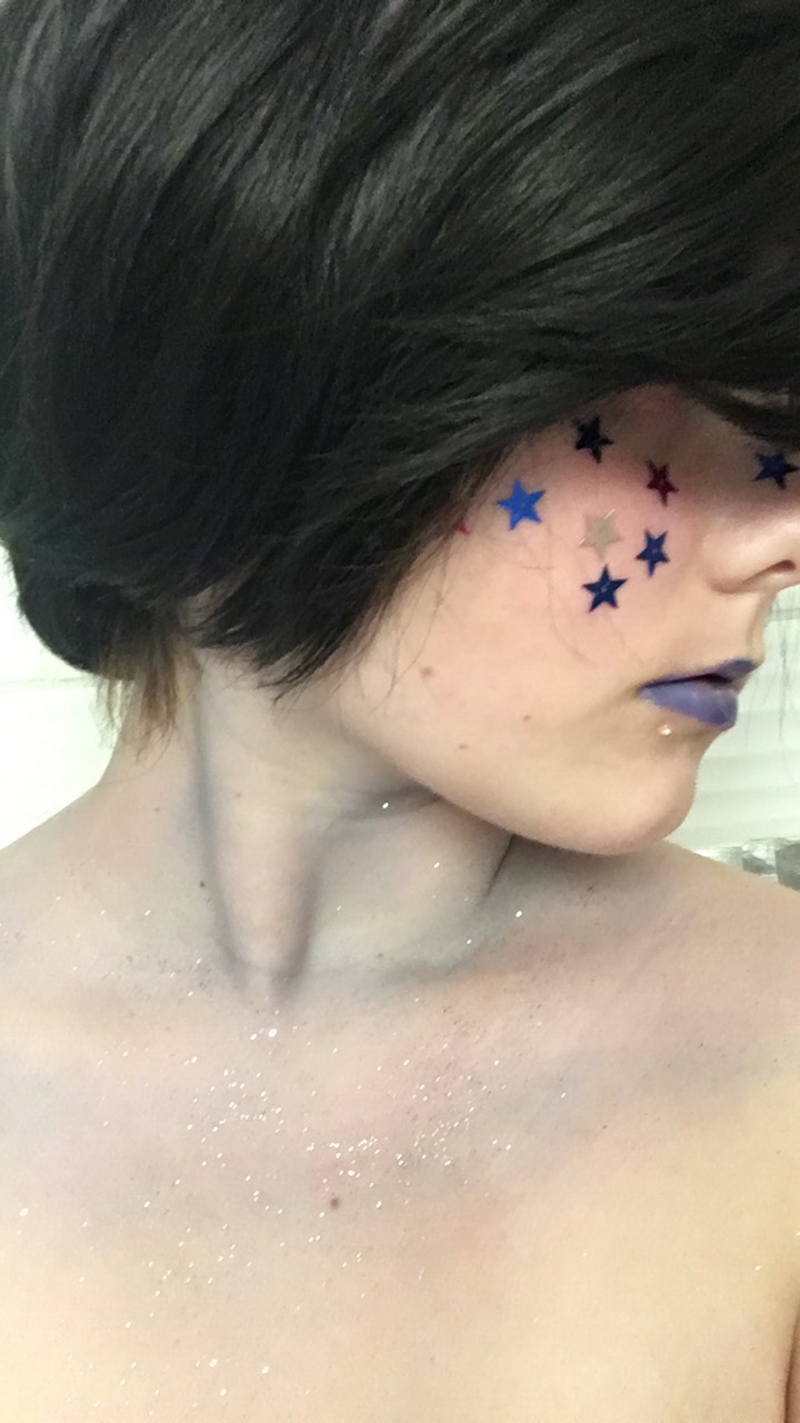 space boy is currently pulling stars off his face