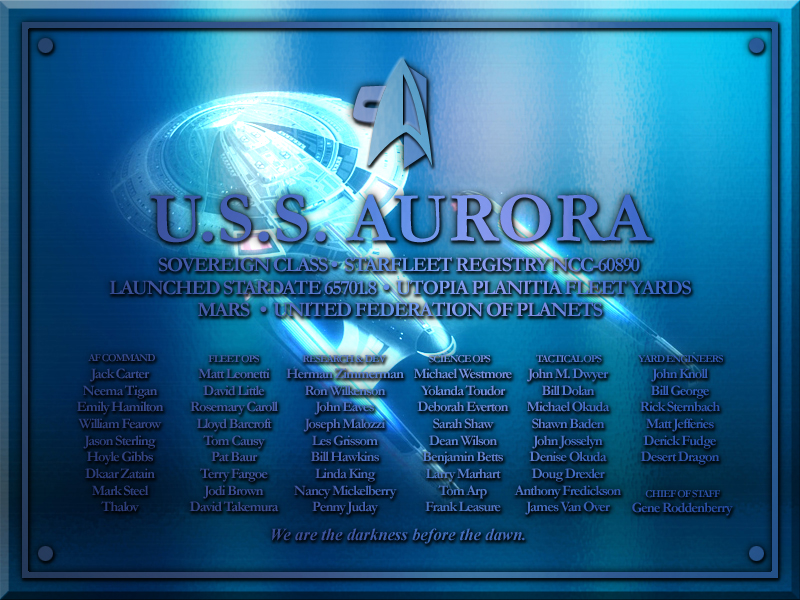 USS Aurora Plaque