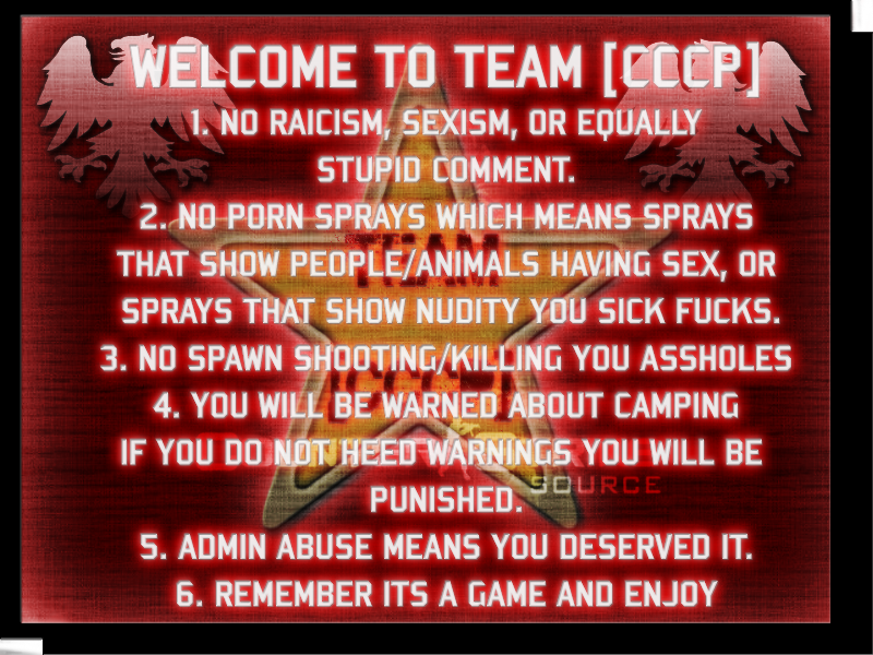 Team CCCP Rules
