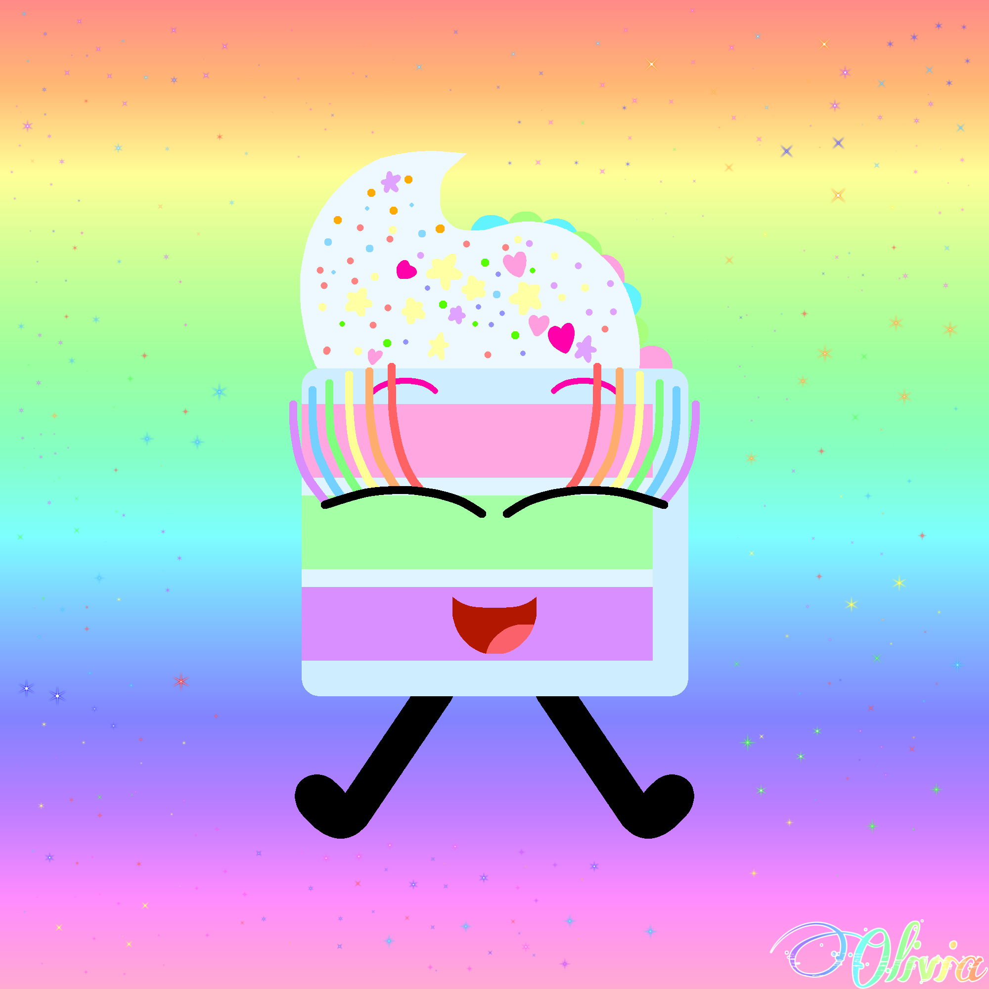 Cakey Object Show The Object Show Oc Rainbow Cake by OliviaAndFriendsUWU on DeviantArt