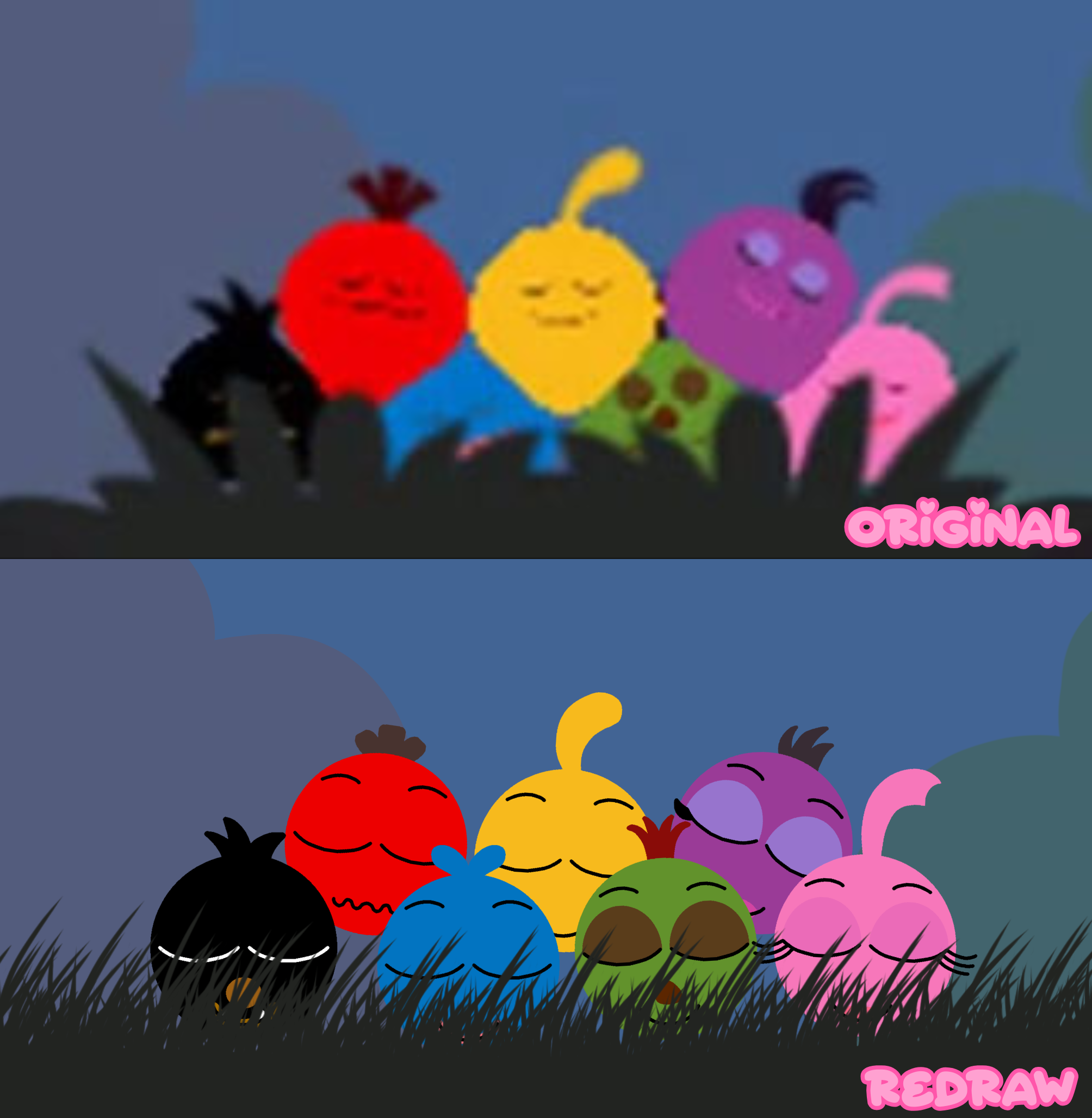 Locoroco Ripoff LocoRoco Gang Sleeping Original VS Redraw by OliviaFanXD on DeviantArt