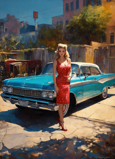 PinUp American Cars Illustration #002