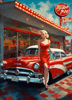 PinUp American Cars Illustration #024