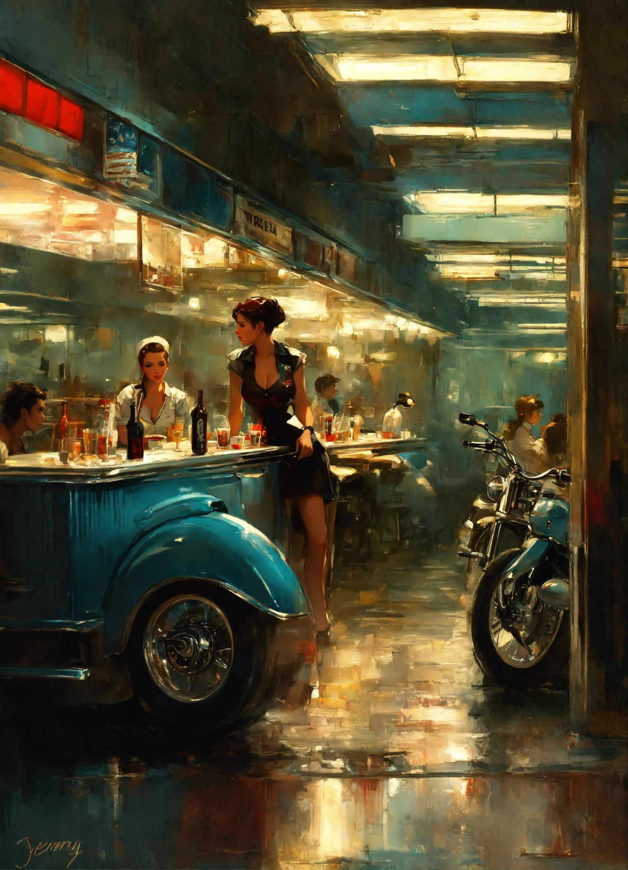 American Motorcycles Pin Up Illustration #034 by ART-DEPO on DeviantArt