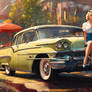 PinUp American Cars Illustration Wallpapers 045