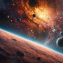 Black Deep Space Stars And Planets Sky Sci Fi 032