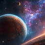 Black Deep Space Stars And Planets Sky Sci Fi 043