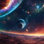 Black Deep Space Stars And Planets Sky Sci Fi 066