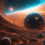 Black Deep Space Stars And Planets Sky Sci Fi 076