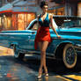 PinUp American Cars Illustration Wallpapers 103
