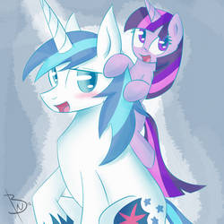 Shining Armor and Filly Twilight Sparkle