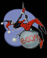 Harley Quinn Wrecking Bomb T-Shirt Design