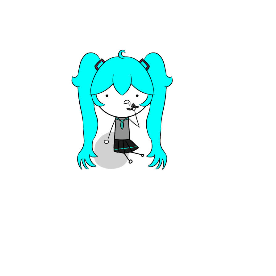 hatsune miku eating a mustache in a void by Sunflower288 on DeviantArt