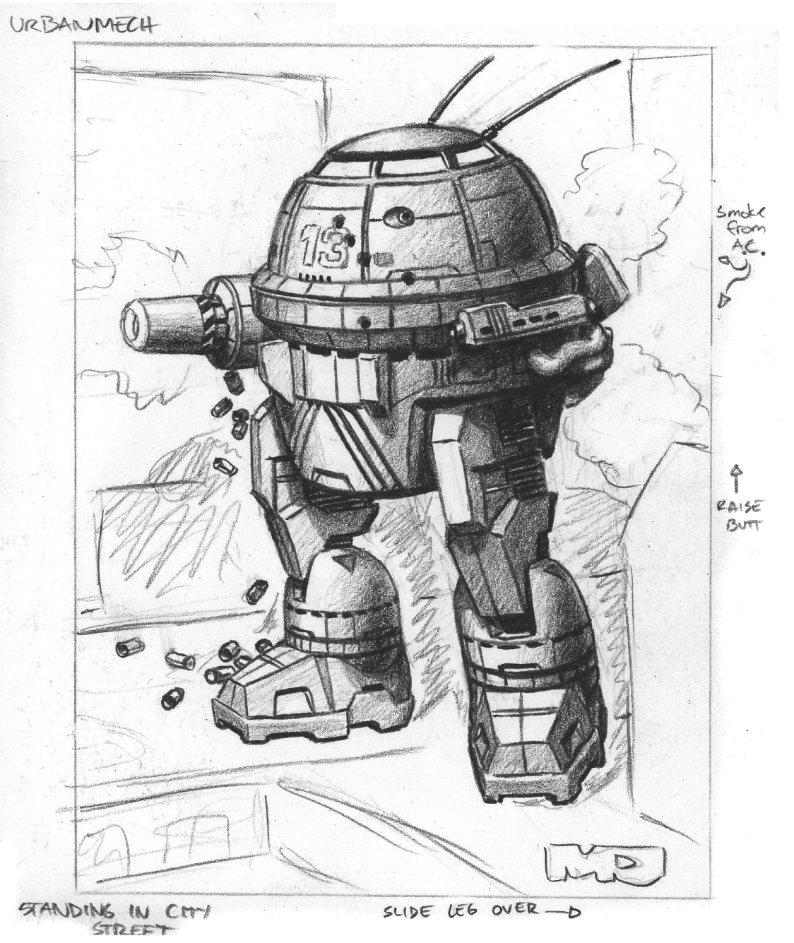 Battletech Card  - Pencils - Urbanmech