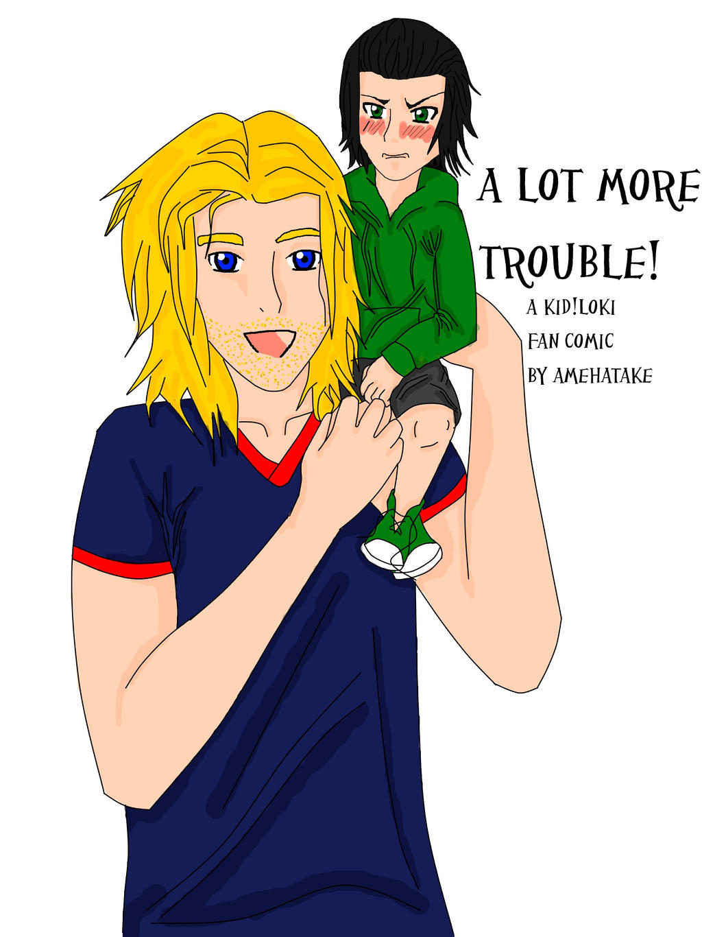 Kid!Loki Fan Comic Front page- A Lot More Trouble!