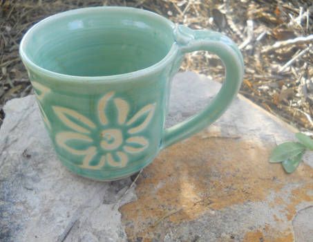 Green Flower 12oz Cup